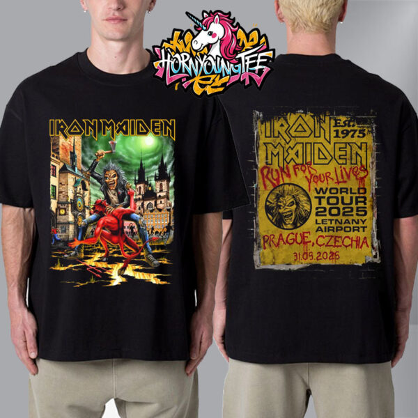 Iron Maiden Run For Your Lives Tour 2025 Venue At Letnany Airport On September 31 2025 Prague Czechia Unisex T-Shirt Two Sides