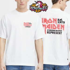 Iron Maiden X Represent Est 1975 Celebrating 50 Anniversary Collection By Represent T-Shirt Two Sides