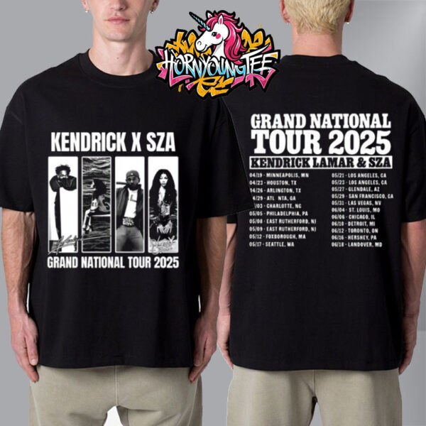 Kendrick Lamar SZA 2025 Grand National Tour Schedule Tour Dates Merch Tee Unisex T-Shirt Two Sides