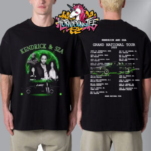 Kendrick x SZA Grand National Tour 2025 New Arrival Merch Tee Schedule Tour Dates Unisex T-Shirt Two Sides