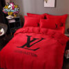 Louis Vuitton Pink Black Logo LV Comforter Bedding Sets