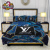 Luxury Louis Vuitton Marble Pattern Comforter Set With Bold Logo Bedding Sets