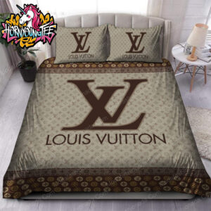 Louis Vuitton Brown Multi Logo Comforter Bedding Sets