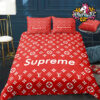 Louis Vuitton Golden Black Logo Leopard Print Pattern Comforter Duvet Covers Bedding Sets