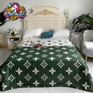 Louis Vuitton Green And White Multi Logo Bedding Sets