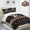 Louis Vuitton Golden Black Logo Duvet Covers Bedding Sets
