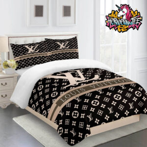 Louis Vuitton LV Logo Beige And Brown Best Fitted Sheets Comforter Bedding Sets