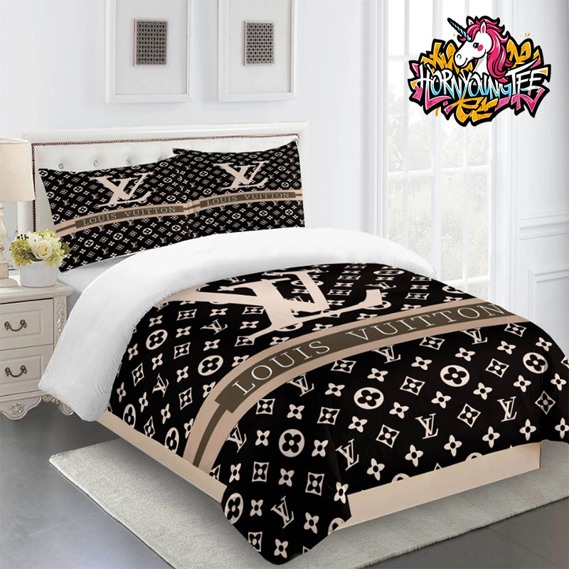 Louis Vuitton LV Logo Beige And Brown Best Fitted Sheets Comforter Bedding Sets Louis Vuitton LV Logo Beige And Brown Best Fitted Sheets Comforter Bedding Sets