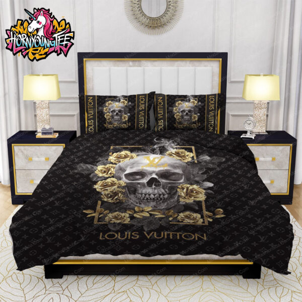 Louis Vuitton Skull Monogram Luxury Duvet Cover Comforter Bedding Sets