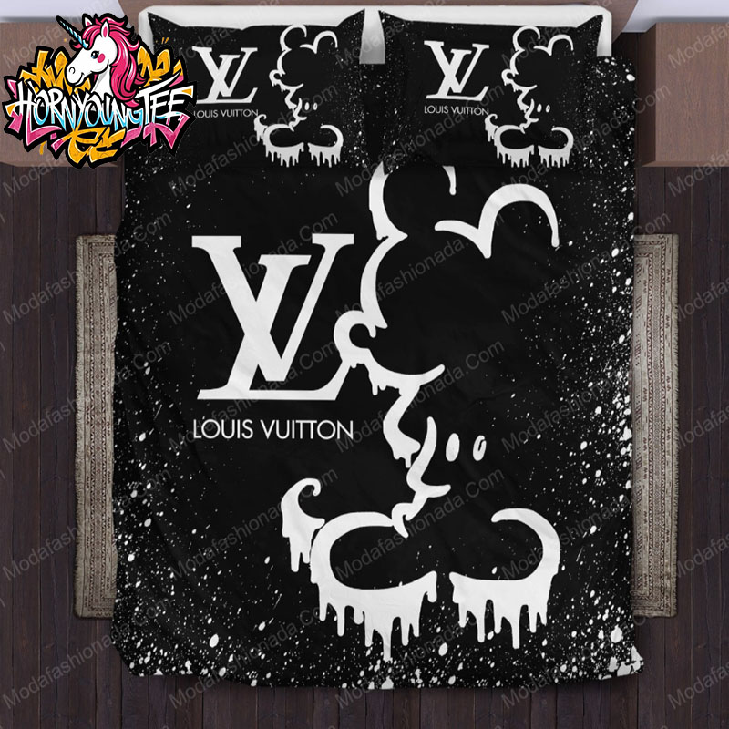 Louis Vuitton Urban Black and White Mickey Mouse Logo Comforter Bedding Sets Louis Vuitton Urban Black and White Mickey Mouse Logo Comforter Bedding Sets