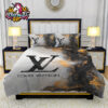 Louis Vuitton Brown Multi Logo Comforter Bedding Sets