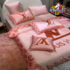 Louis Vuitton Black And White Luxury Multi Logo Bedding Set With Belt Design Comforter Bedding Sets