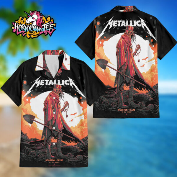 Metallica M72 Houston Venue Poster Houston Pop Up Shop On June 14 2025 In Houston Texas Regular Hawaiian Shirt