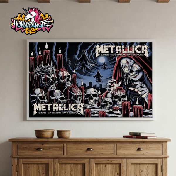 Metallica M72 Santa Clara At Levi’s Stadium Poster Set Both Dates In California North America Tour 2025 Poster Home Decor Canvas Horizontal