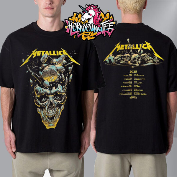 Metallica M72 Santa Clara Exclusive Pop Up Shop Skull Schedule Tour Dates Unisex T-Shirt Two Sides