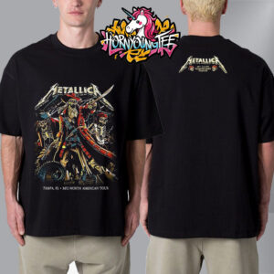 Metallica M72 Tampa 2025 Night 1 In Tampa Florida At Raymond James On June 6 2025 King Skeletons Pirates Design Unisex T-Shirt Two Sides
