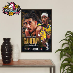 NBA Finals 2025 Playoff Indiana Pacers Vs OKC Thunder Poster Game 4 Poster Home Decor Canvas
