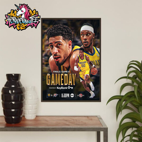 NBA Finals 2025 Playoff Indiana Pacers Vs OKC Thunder Poster Game 4 Poster Home Decor Canvas