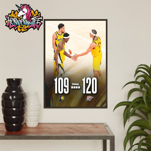 NBA Finals End Of Match OKC Thunder Wins Game Indiana Pacers Poster Home Decor Canvas