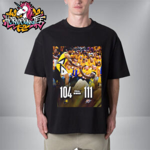 NBA Finals Indiana Pacers Vs OKC Thunder Poster Scoreboard 104-111 OKC Thunder Wins Unisex T-Shirt