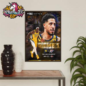 NBA Finals OKC Thunder vs Indiana Pacers Game 1 Starts On June 5 2025 Official Poster Poster Home Decor Canvas