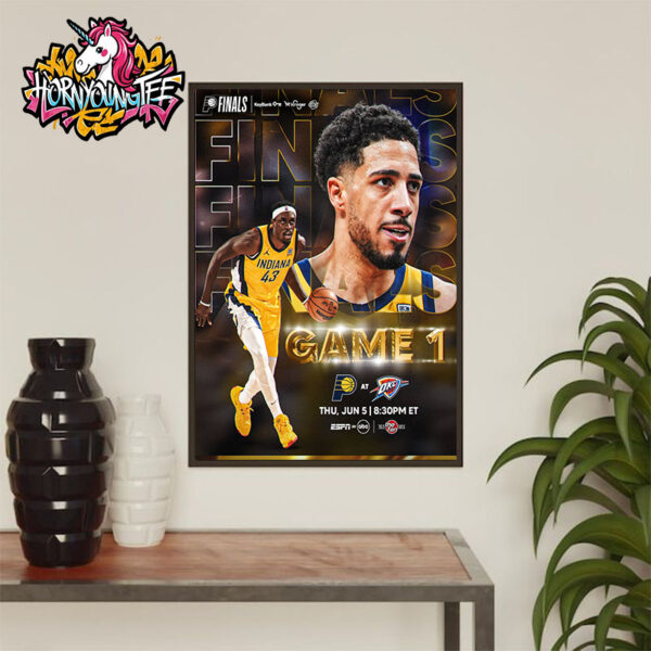 NBA Finals OKC Thunder vs Indiana Pacers Game 1 Starts On June 5 2025 Official Poster Poster Home Decor Canvas