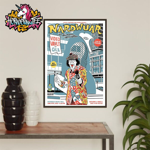 Nardwuar The Human Serviette At Avondale Music Hall On June 19 2025 Poster Home Decor Canvas
