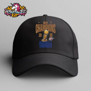 OKC Thunder 2025 NBA Champions Nike Locker Room Black Hat Cap