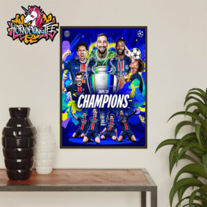 PSG Paris Saint-Germain The Champions 2025 UEFA Champions League Munich Final Poster Home Decor Canvas
