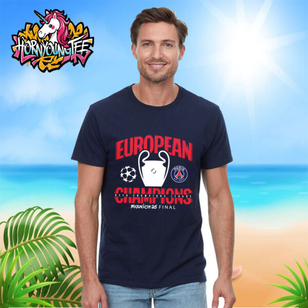 PSG UCL Champions 2025 European Champions Graphic Navi Unisex T-Shirt