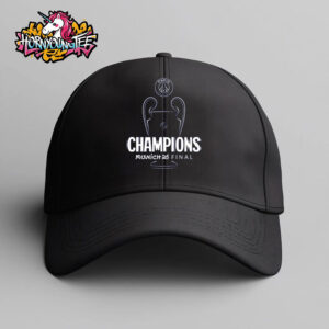 PSG UCL Champions 2025 Outline Graphic Black Hat Cap