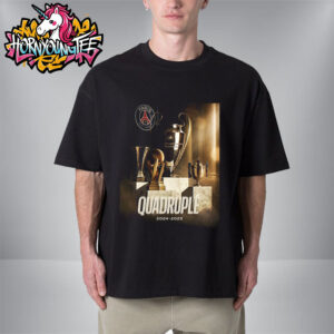 Paris Saint Germain Quadruple Trophy 2024-2025 Unisex T-Shirt