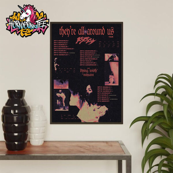 Poppy They’re All Around Us Tour 2025 With Dying Wish Mspaint Band Poster Schedule Cities Tour Dates Poster Home Decor Canvas