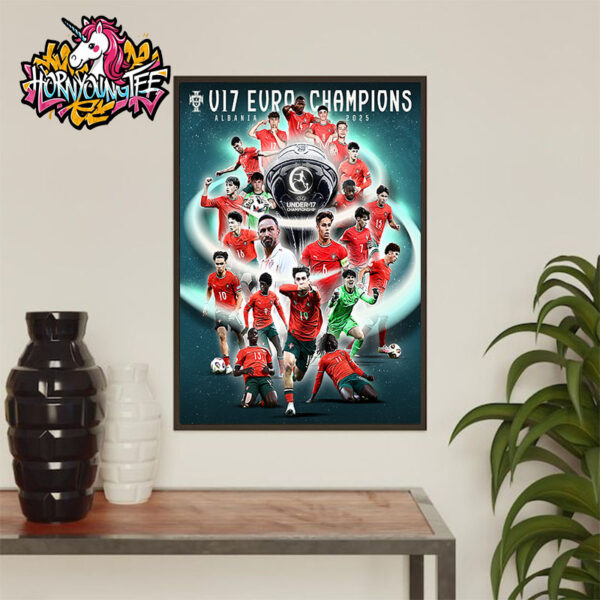 Portugal U17 Champions UEFA Under 17 Championship 2025 Poster Home Decor Canvas