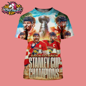 Poster Congrats Florida Panthers Become The Champions NHL Stanley Cup Champions 2025 Back To Back All Over Print Shirt