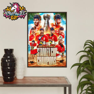 Poster Congrats Florida Panthers Become The Champions NHL Stanley Cup Champions 2025 Back To Back Poster Home Decor Canvas