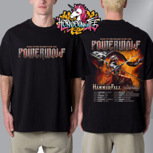 Powerwolf Wake Up The Wicked Tour 2026 Schedule Tour Dates Unisex T-Shirt Two Sides