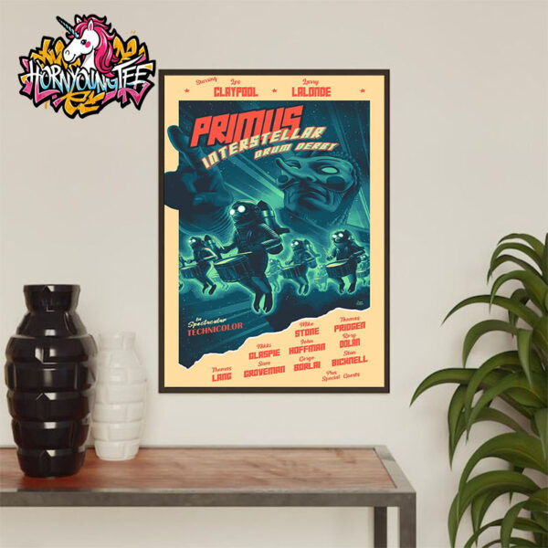 Primus Band Club Bastardo Merchandise Primus Interstellar Drum Derby Poster Home Decor Canvas