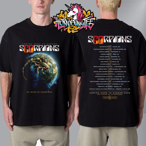 Scorpions Band 60 Years Of Scorpions European Tour 2025 Merch Tee Planet Rock Unisex T-Shirt Two Sides
