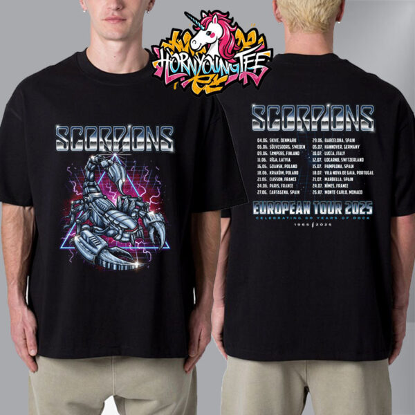 Scorpions Band 60 Years Of Scorpions European Tour 2025 Merch Tee Robotic Unisex T-Shirt Two Sides