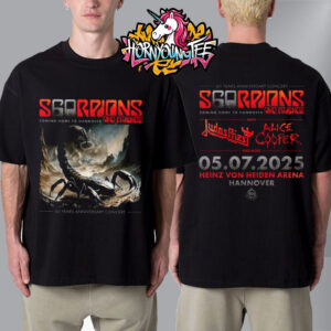 Scorpions Hannover 2025 60 Years Anniversary Concert At Heinz Von Heiden Arena On July 5 2025 Hannover Unisex T-Shirt Two Sides