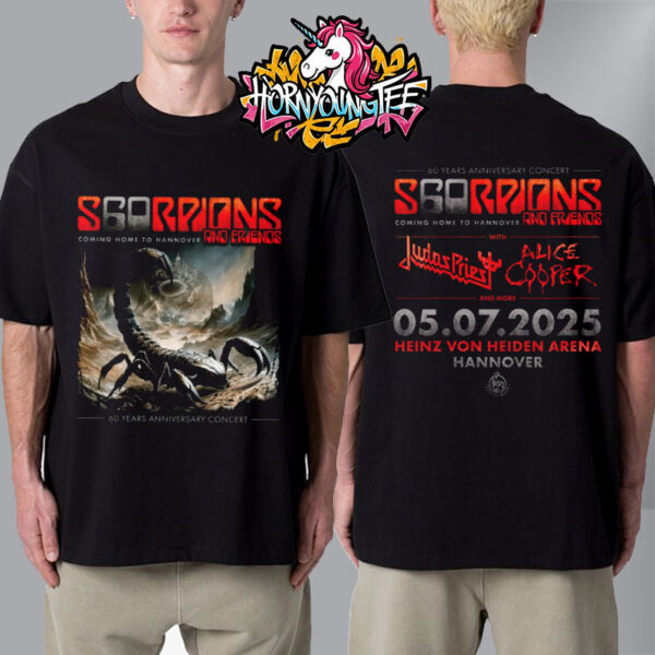 Scorpions Hannover 2025 60 Years Anniversary Concert At Heinz Von Heiden Arena On July 5 2025 Hannover Unisex T-Shirt Two Sides