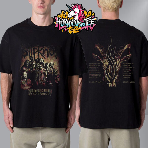 Slipknot Tee European Tour 2025 On June 4th Solvesborg Sweden Schedule Tour Dates Unisex T-Shirt Two Sides