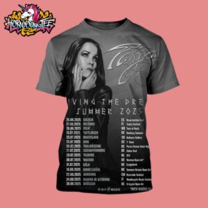 Tarja Turunen Living the Dream Tour Summer 2025 Poster Schedule Tour Dates All Over Print Shirt