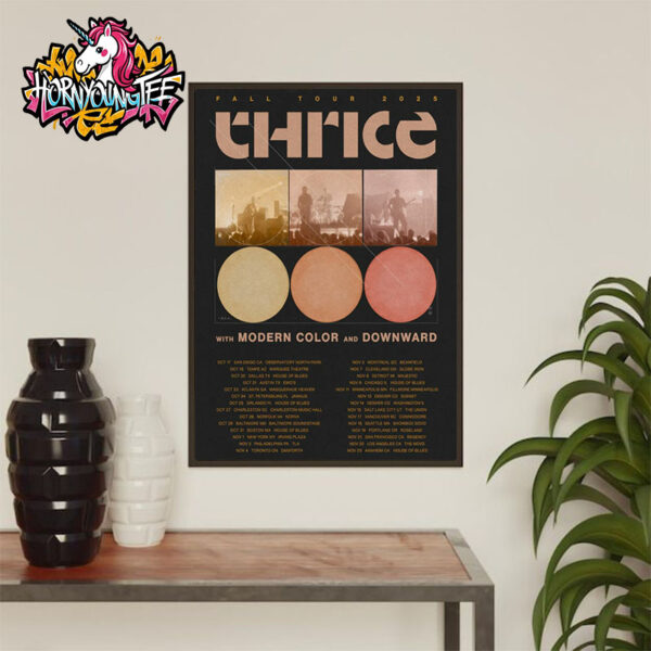 Thrice Band Poster Fall Tour 2025 Schedule Tour Dates Poster Home Decor Canvas