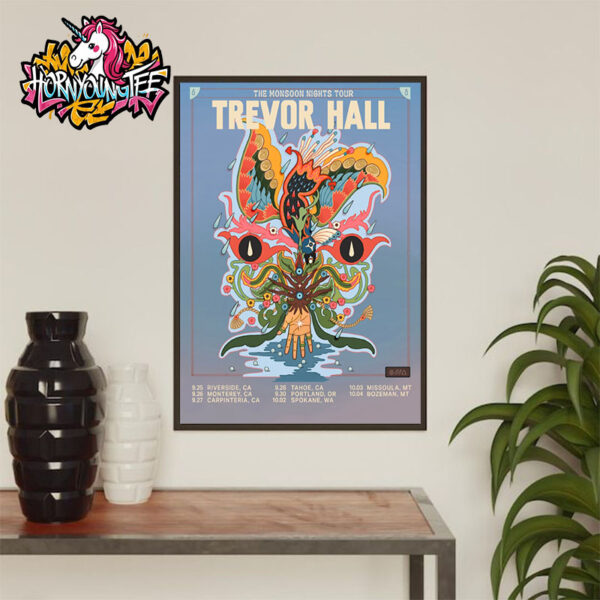 Trevor Hall Poster For The Monsoon Nights Tour 2025 Schedule Cities Tour Dates Poster Home Decor Canvas