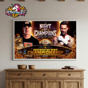 WWE Night Of Champions John Cena vs CM Punk Undisputed WWE Championship On June 28 2025 In Saudi Arabia Poster Home Decor Canvas Horizontal