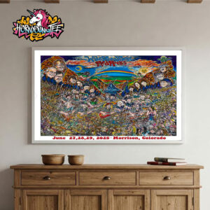 Widespread Panic Red Rocks Merchandise Poster 3 Shows On June 27-29 2025 At Red Rocks Amphitheatre In Morrison Poster Home Decor Canvas Horizontal