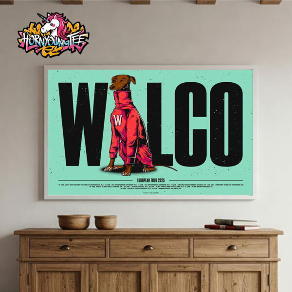 Wilco European Tour 2025 Official Poster Schedule Poster Home Decor Canvas Horizontal