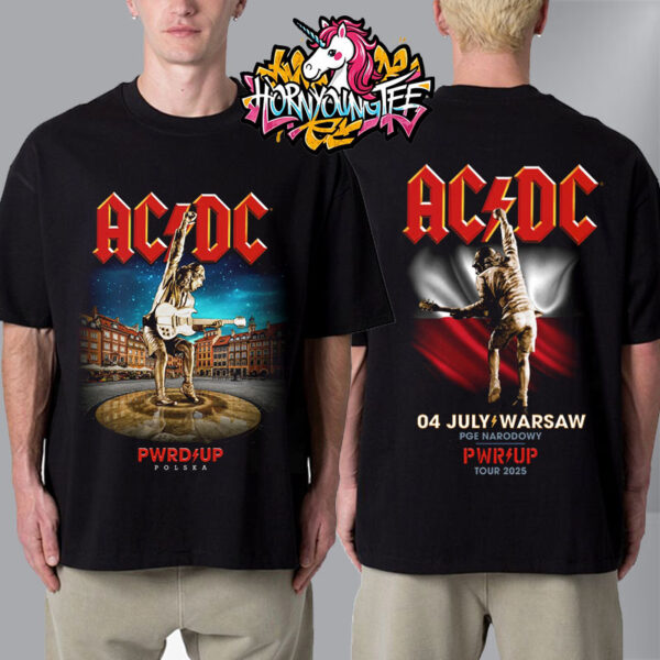 ACDC Warsaw Pwr Up Tour Polska Merch Tee At PGE Narodowy On July 4 2025 In Warsaw Poland Unisex T-Shirt Two Sides